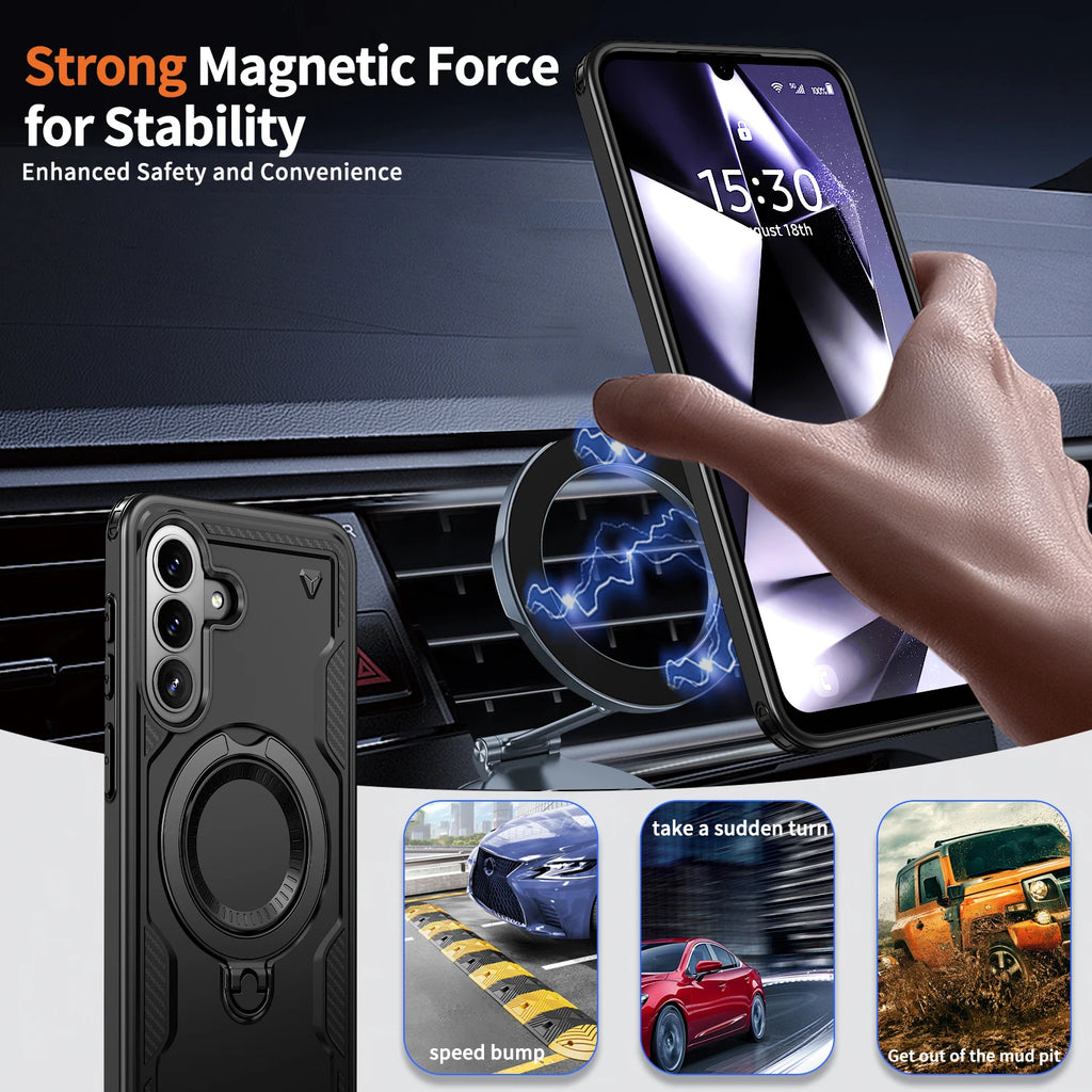 For Samsung Galaxy A57 A37 A17 A07 A56 A36 A26 A16 Phone Case 360° Rotating Magnetic Stand Holder Shockproof Armor Tough Cover