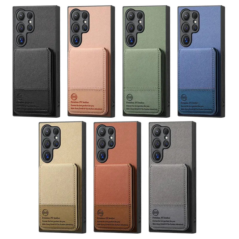 RFID-blocking Wallet with Card Holder Phone Case for Samsung S25 Ultra S24 S23 S22 Plus S21 FE A17 A07 A16 A26 A36 A56 5G Cover