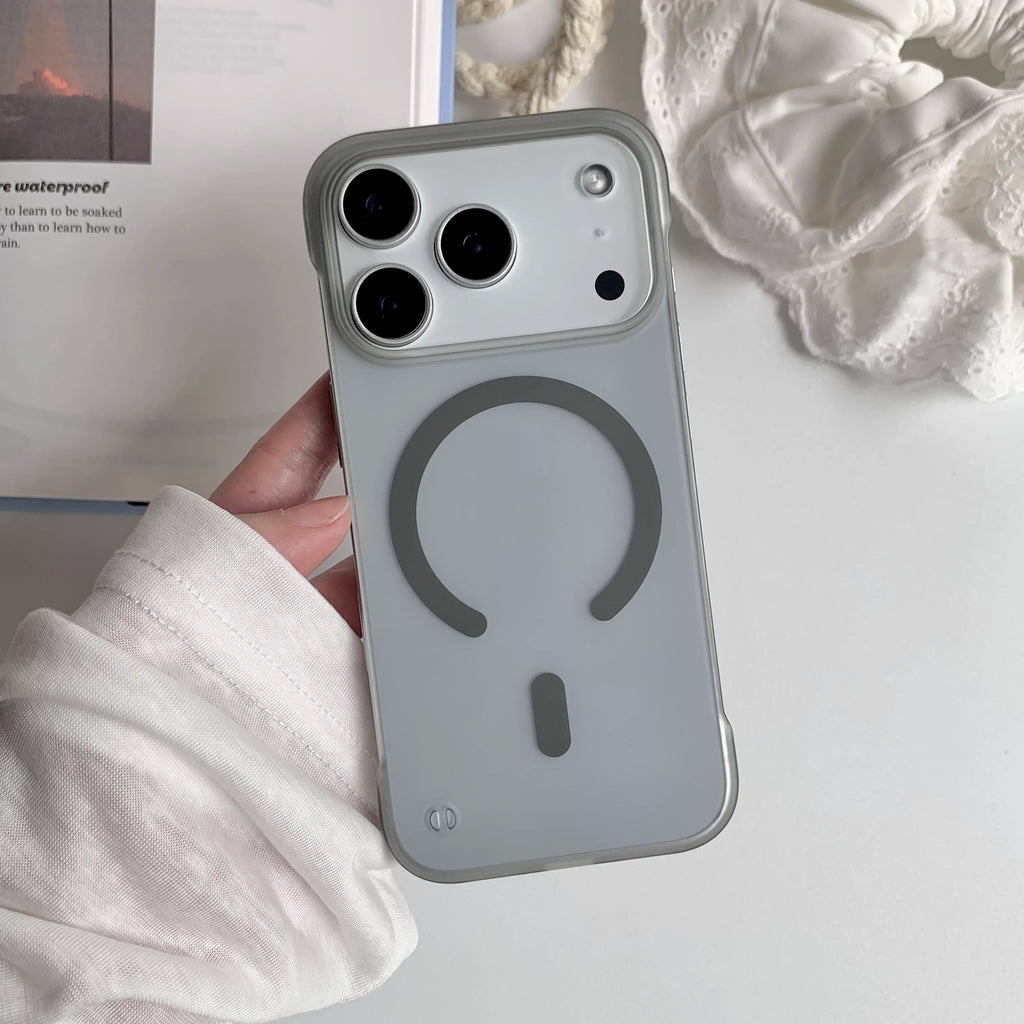 Frosted Hard Frameless Magnetic For Magsafe Case For iPhone 17 Air 16 15 14 Plus 13 12 11 17 Pro Max Translucent Thin Back Cover