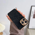 Leather Personalised Customized Name Case For Iphone 11 12 13 14 15 16 17 Pro Max 17 Air Plating Frame Lambskin Initials Cover