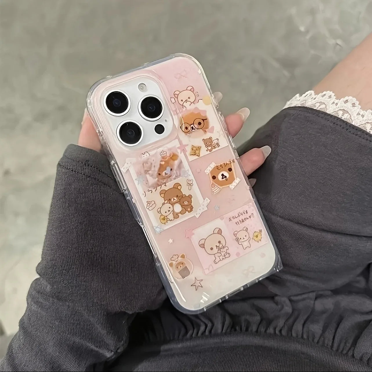 Cute Bear Cartoon Feather Texture Phone Case for Huawei Honor 400 200 X6a X8b X7a X9a X7b X8a X9 X8 X7 Smart Plus Lite Pro 4G 5G