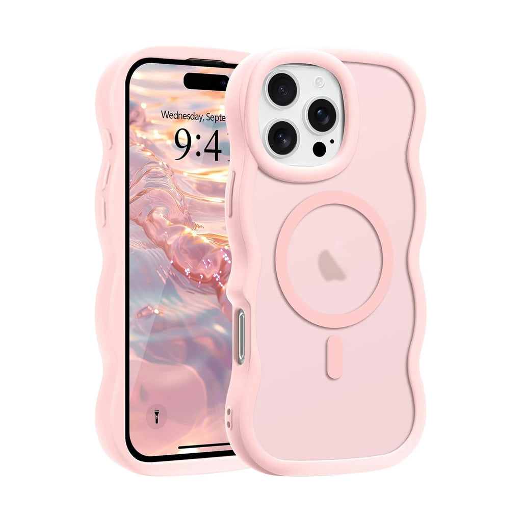 Luxury Wavy Matte Case For iPhone 17 16E 16 15 14 13 12 Pro Max Plus Air for Magsafe Wireless Charge Shockproof Armor Soft Cover