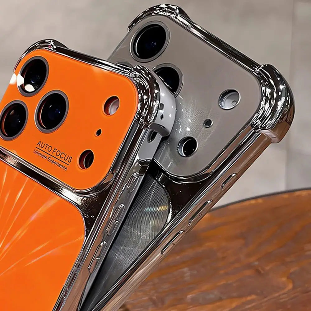 Luxury Plating Bumper Aurora Laser Case for iPhone 17 16 15 14 13 Pro Max Shockproof Airbag Cover for iPhone 14 15 16 Pro Max
