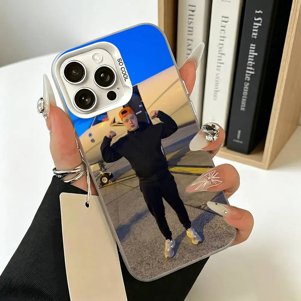 Just Chatting Mellstroy Phone Case For iPhone 11 12 13 14 15 16 17 Pro Max Plus white silver  Phone Cover
