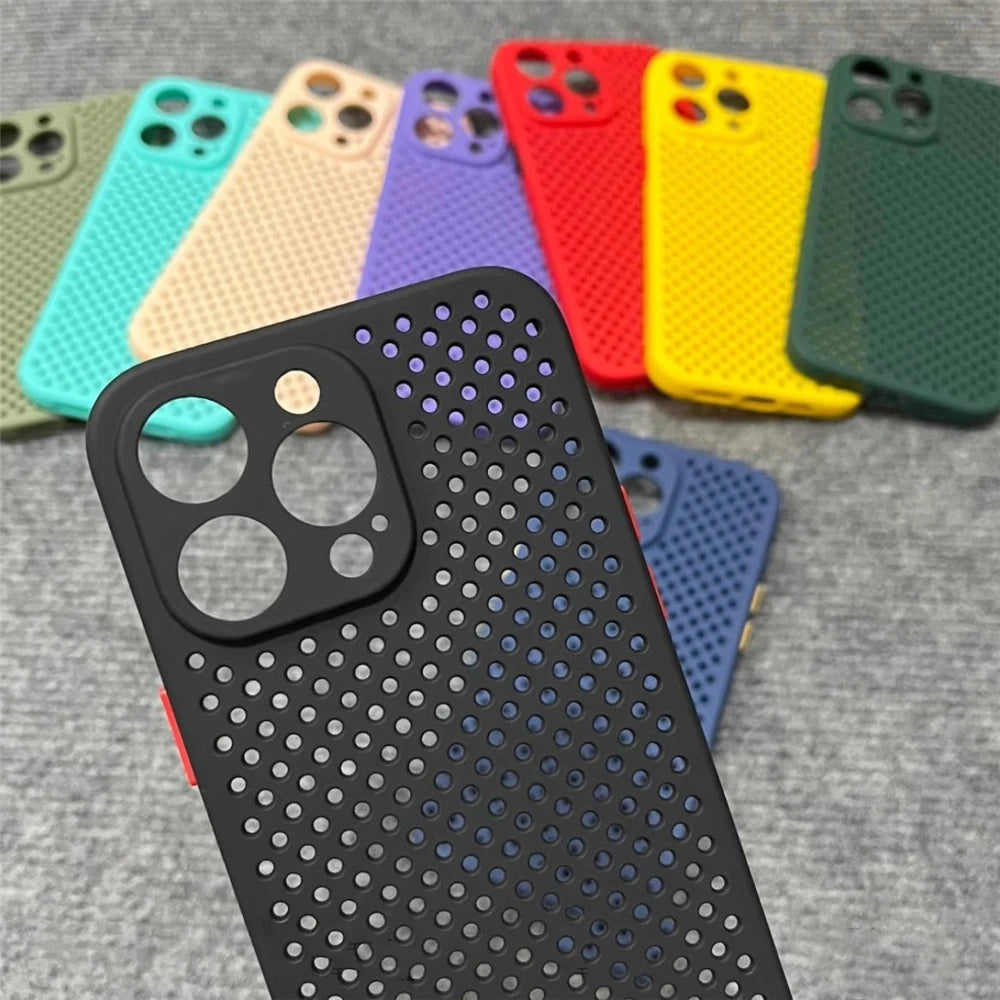 Cooling Breathable Soft Silicone Case For iPhone 17 Air 16 16E 15 14 Plus 13 12 Mini 11 Pro Max XS Max X XR Bumper Back Cover