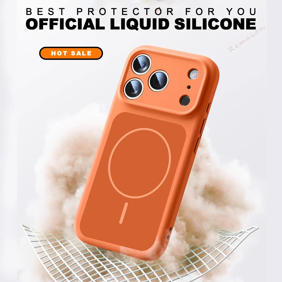 New Official Liquid Silicone Magnetic Phone Case For iPhone 17 Air 14 15 16 Plus 13 17 Pro Max For Magsafe ShockProof Soft Cover