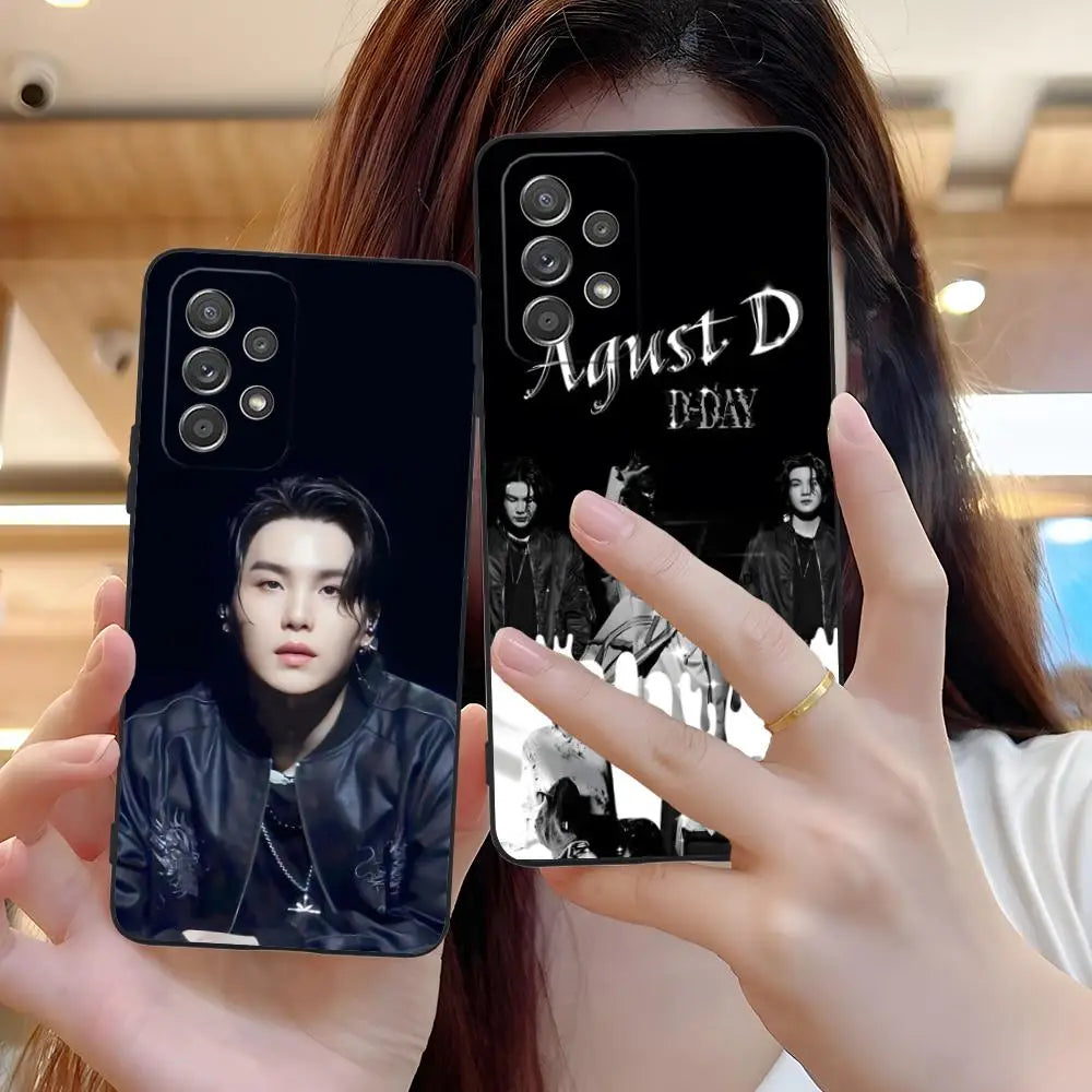 Cute Suga yoongi Mobile Phone Case for Samsung Galaxy A56 55 54 53 52 51 36 35 34 23 16 15 5G Colorful Cover Luxury Cover Pretty