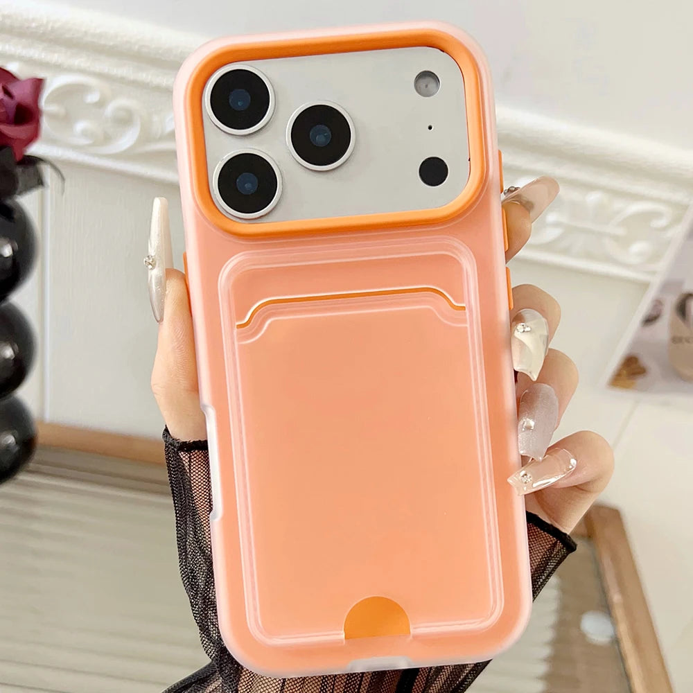 2 in 1 wallet card holder silicone phone case for iPhone 17 16 15 14 13 12 11 Pro Max Air Plus full shockproof back bumper cover