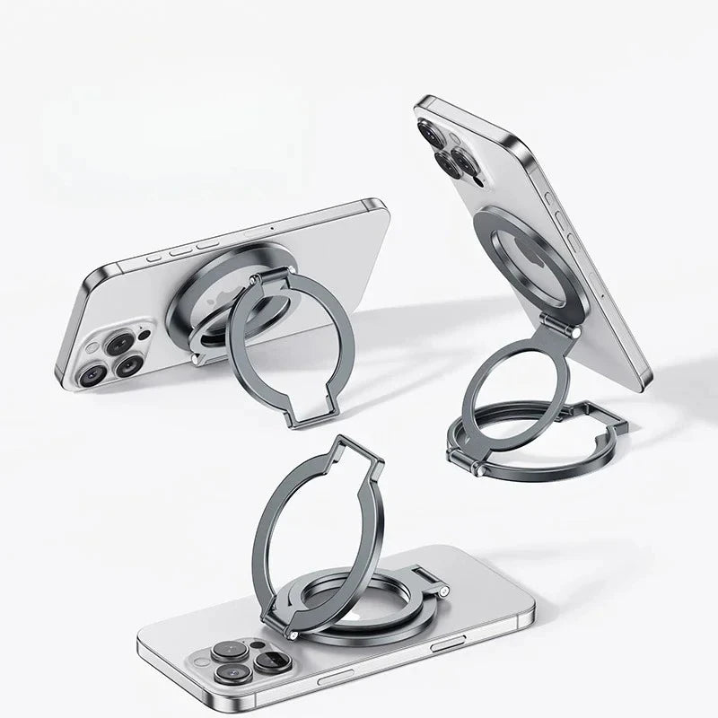 2 in 1  360° Rotation Magnetic Finger Ring Phone Holder Aluminum Alloy Foldable  For iPhone 17 16 15 14 13 12 Pro Max