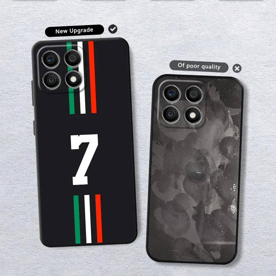 Case for Honor X5b X6 90 Magic5Lite 70 X8 X7 X9a 200 400 Lite 8X Black Soft Phone Cover Football Star Digital Art
