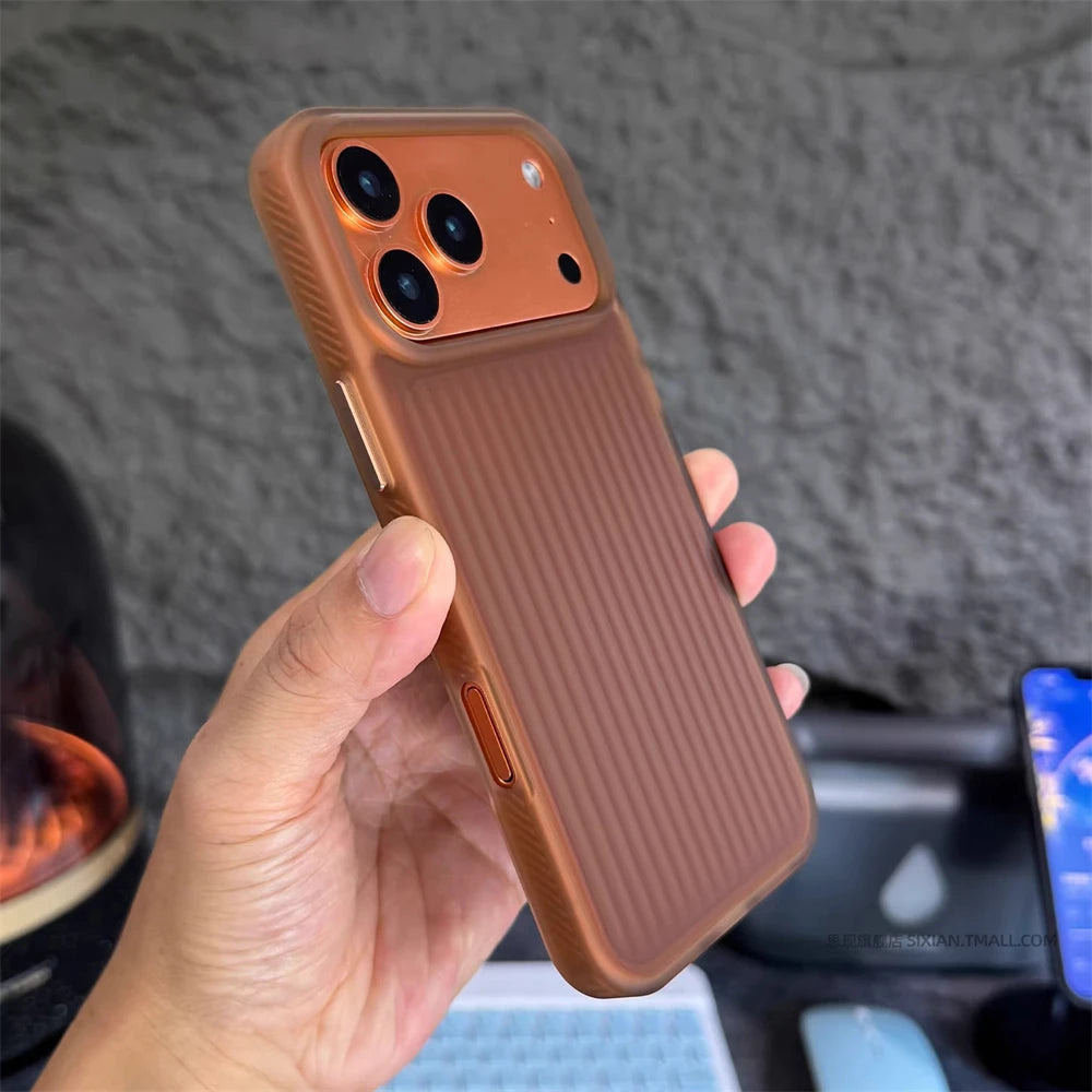 Luxury Corrugated 3D Stripes Matte Case For iPhone 17 Pro Max Air 16 15 14 13 12 Soft Edge Silicone Shockproof Bumper Back Cover