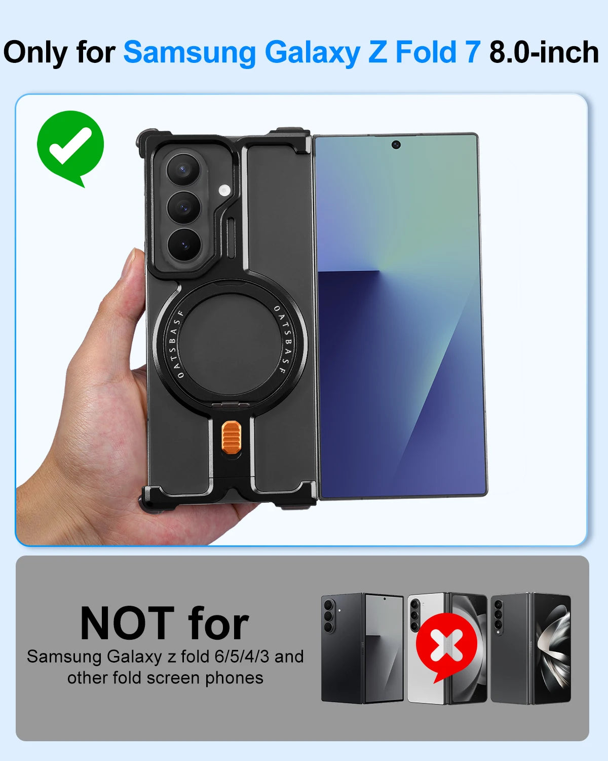 Eary Minimalist for Samsung Galaxy Z Fold 7 Phone Case With 360°Magnetic Stand Military-Grade Shockproof Drop Protection Cover