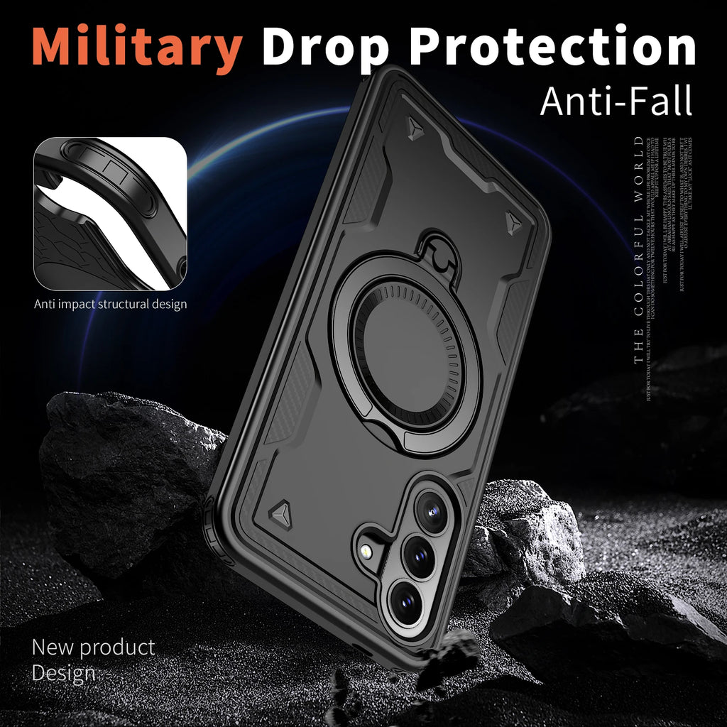 For Samsung Galaxy A57 A37 A17 A07 A56 A36 A26 A16 Phone Case 360° Rotating Magnetic Stand Holder Shockproof Armor Tough Cover