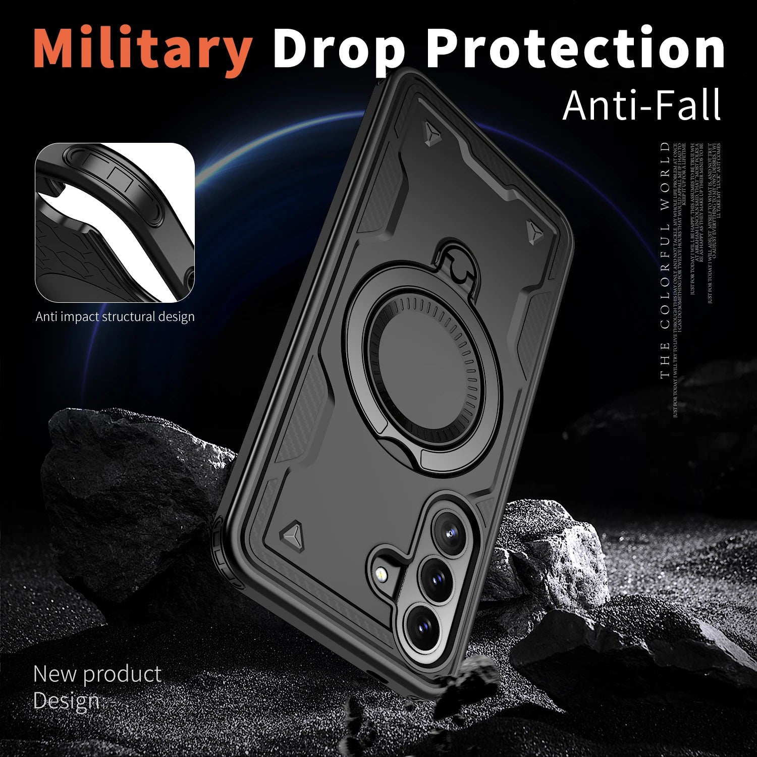 For Samsung Galaxy A57 A37 A17 A07 A56 A36 A26 A16 Phone Case 360° Rotating Magnetic Stand Holder Shockproof Armor Tough Cover
