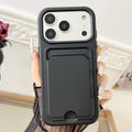 2 in 1 wallet card holder silicone phone case for iPhone 17 16 15 14 13 12 11 Pro Max Air Plus full shockproof back bumper cover