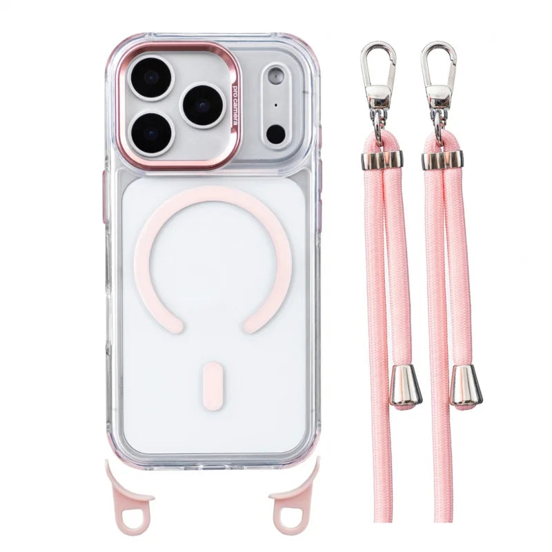 Suitable for Apple iPhone magnetic 17 Pro Max four-corner hanging strap for wireless charging 16 Pro, 15, 14, 13 phone cases