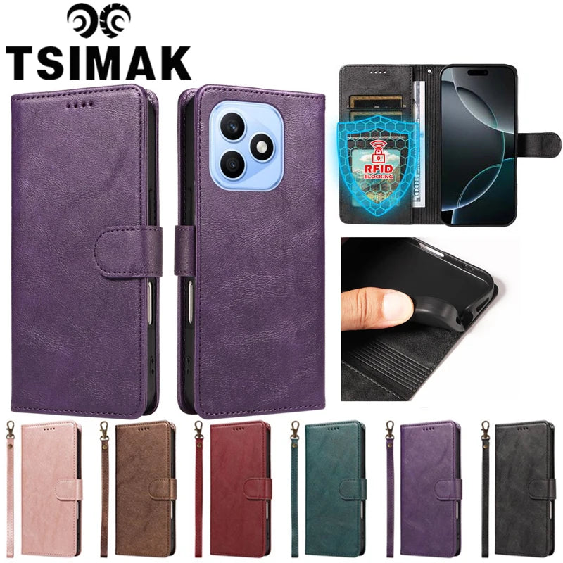 Leather Case For Honor X8C X7C X8B X7B X8A X7A X8D X7D X7 d X8 c HonorX8C Cover Flip Wallet RFID Blocking Anti-Theft Book Coque