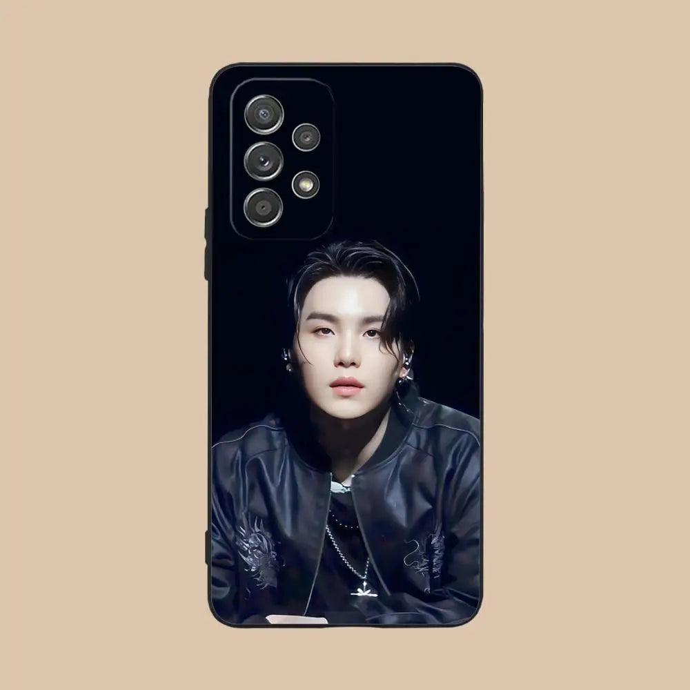 Cute Suga yoongi Mobile Phone Case for Samsung Galaxy A56 55 54 53 52 51 36 35 34 23 16 15 5G Colorful Cover Luxury Cover Pretty