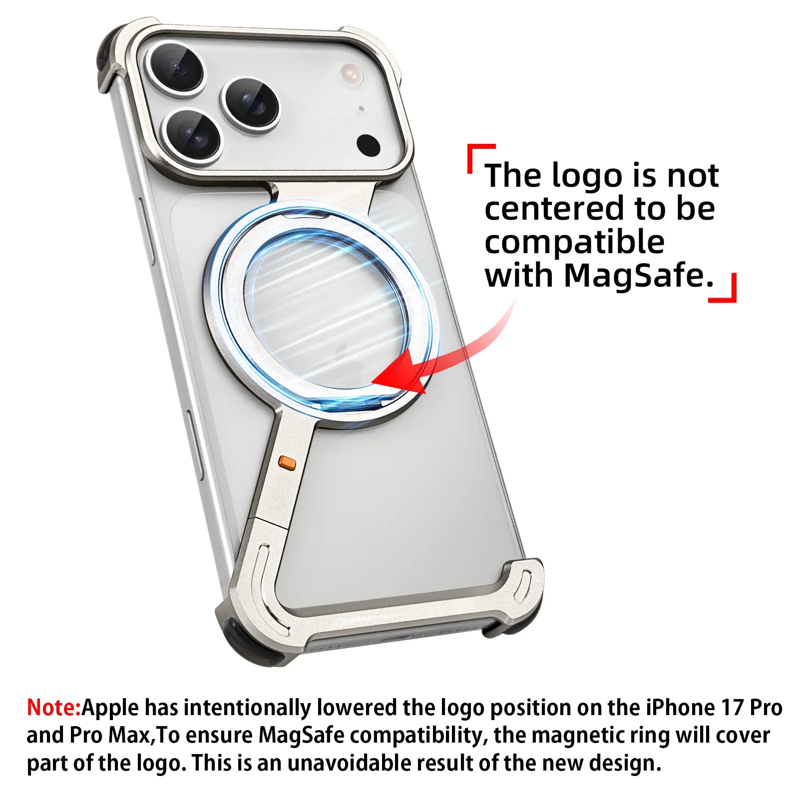 Eary Z Case for iPhone 17 Pro Max Air Phone Case Frameless 360°Rotation Magnetic Stand for Magsafe Shockproof Protective Cover