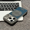 For Magsafe 360 Rotating Bracket Phone Case for iPhone 17 16 15 14 13 12 Pro Max Magnetic Frameless Leather Aromatherapy Cover