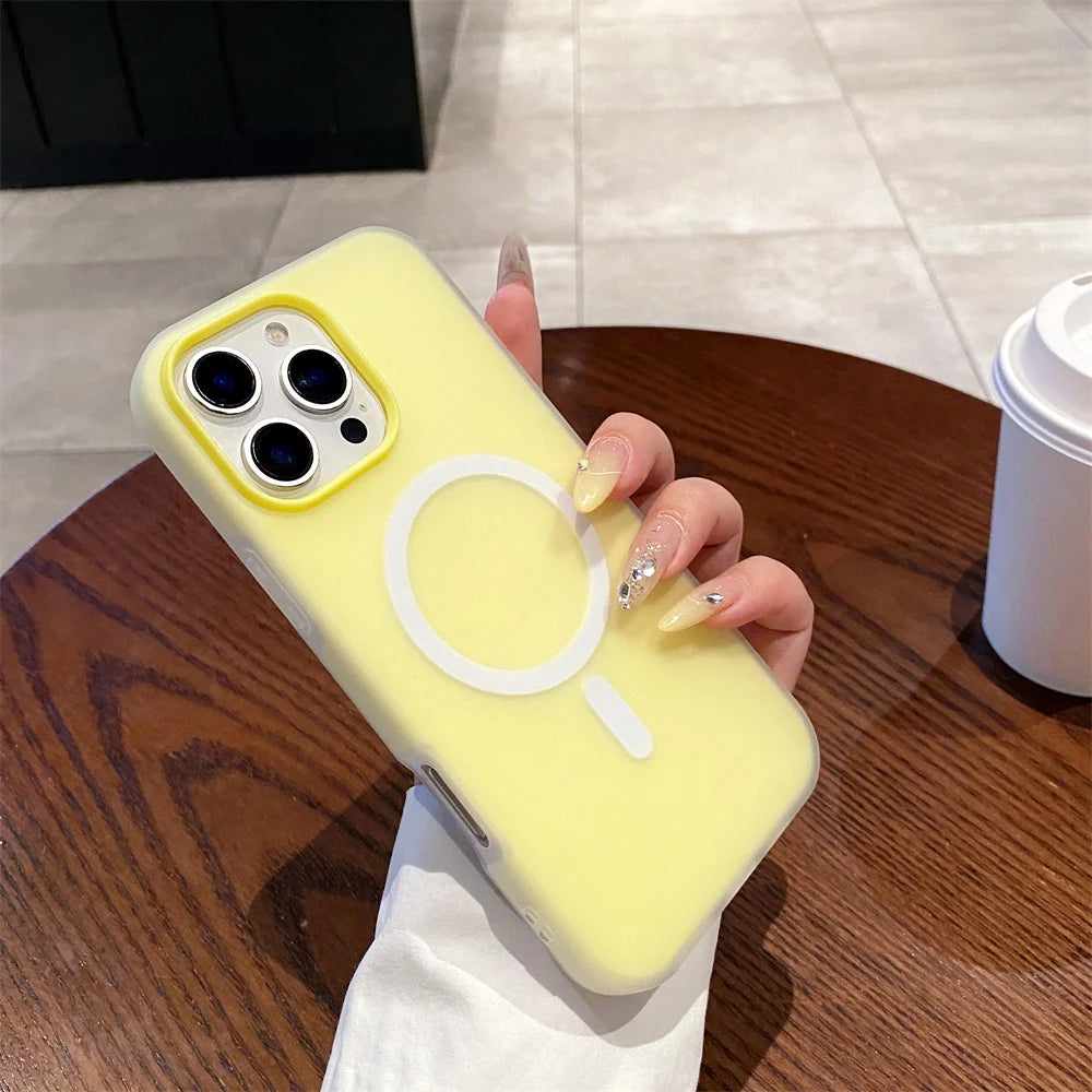 Luxury Candy for Magsafe Wireless Charge Matte Case For iPhone 17 Pro Max Air 11 12 13 14 15 16 Plus Magnetic Bumper Cases Cover