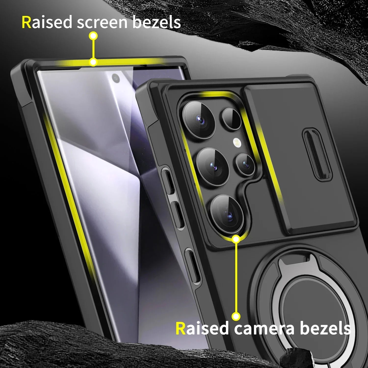 Armor Case For Samsung Galaxy A06 A26 A05 A56 A36 A16 A55 A35 A15 A54 4G 5G With Lanyard Ring Stand Slide Camera Protect Cover
