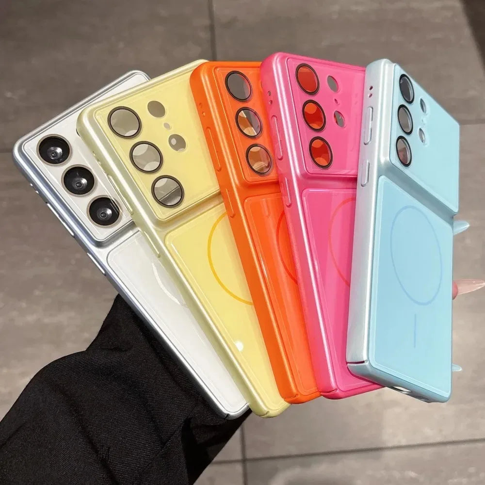 Luxury for Magsafe Magnetic Acrylic Case for Samsung Galaxy S26 S25 Ultra S24 Plus S23 FE Lens Protector Hard Matte Bumper Cover
