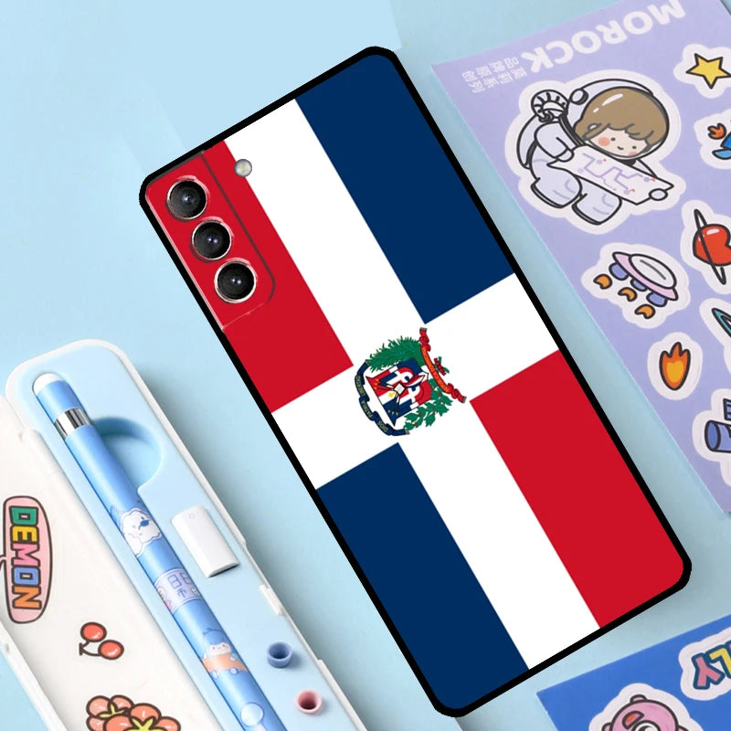 Dominican Republic Flag Case For Samsung Galaxy S25 Ultra S23 S22 S21 S20 S24 Ultra S9 S10 Plus S25 FE Cover Coque