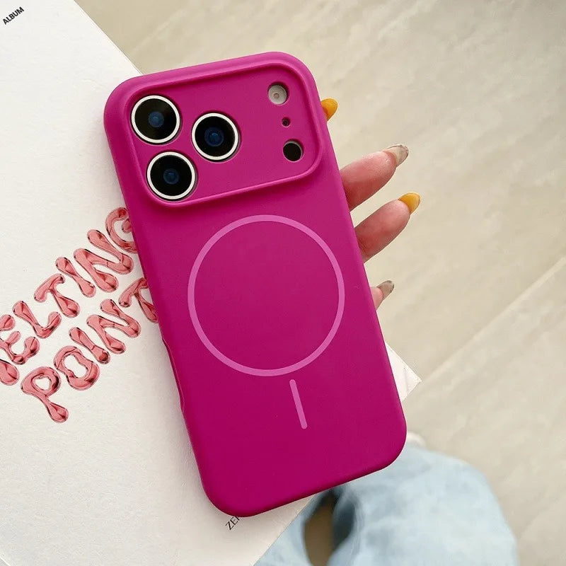 Luxury Liquid Silicone Original Phone Case for iPhone 17 Air 16 15 14 13 12 Pro Max Plus For Magsafe Shockproof Matte Soft Cover