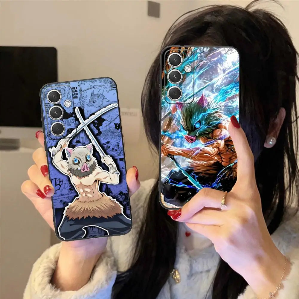 Demon Slayer Inosuke Phone Case for Samsung Galaxy S25 S24 S23 S22 S21 S20 Note20 Plus FE Ultra Colour Protective Pretty Cover