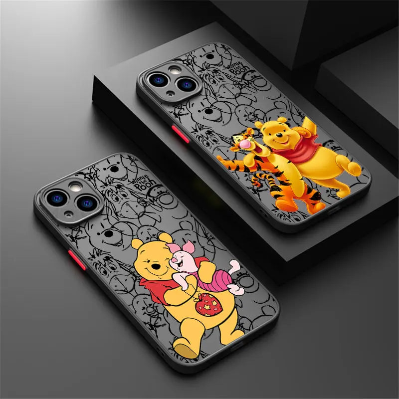 Lovely Winnie The Pooh Piglet Phone Case For iPhone 17 16 15 Pro Max Case 14 13 12 11 Pro Max 16e 17e Air XS XR X 7 8 Plus Cover