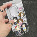 Cute K-ON Girl Fashion Phone Case For iPhone 17 16e 16 15 14 13 12 11 mini Pro Max X XR XSMAX 8 7 Air Plus Transparent Soft