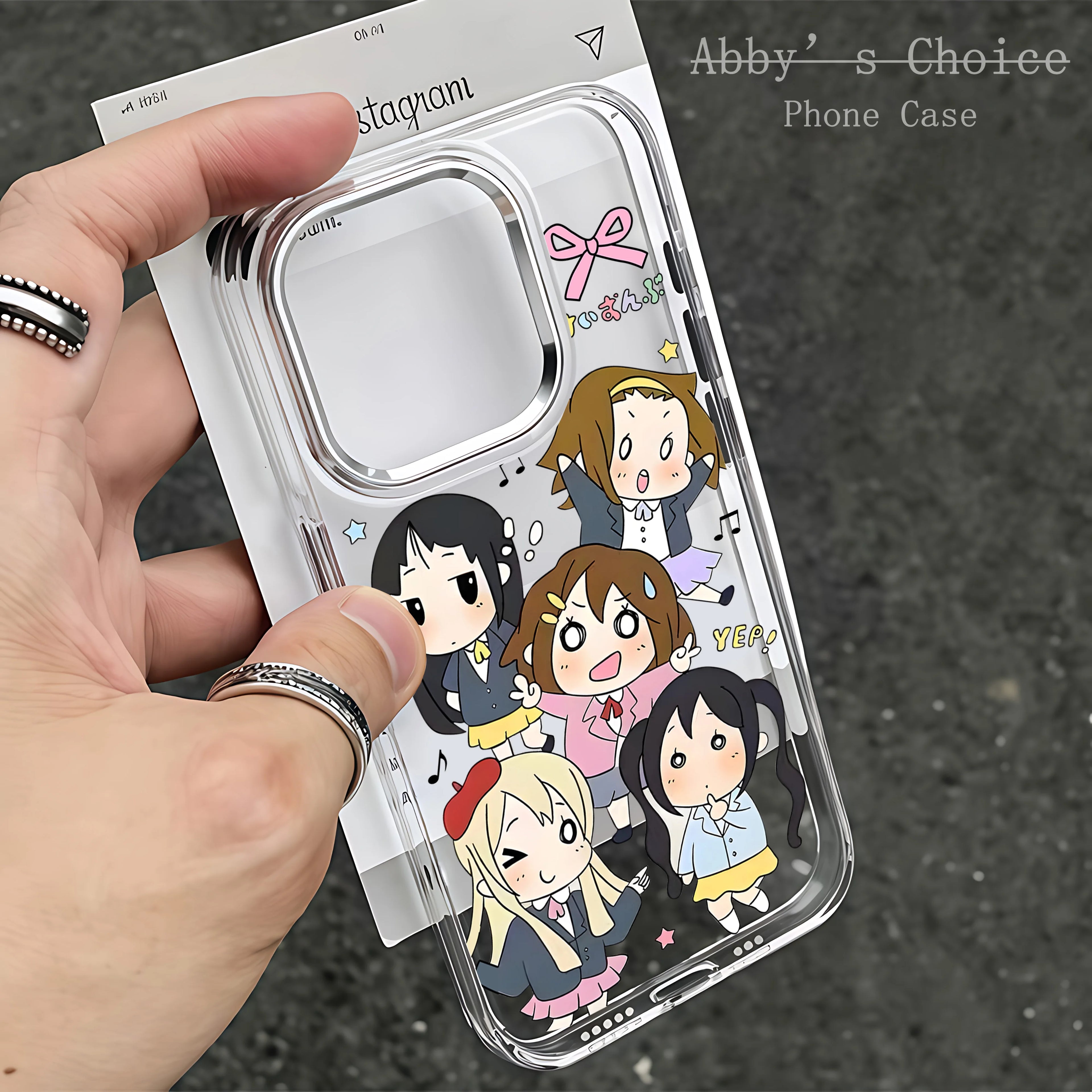 Cute K-ON Girl Fashion Phone Case For iPhone 17 16e 16 15 14 13 12 11 mini Pro Max X XR XSMAX 8 7 Air Plus Transparent Soft