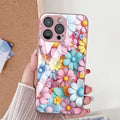 Colored Seashells Tempered Glass Phone Case For iPhone 17 Pro 16 15 17 13 Pro Max 12 11 13 14 Case Cover Shockproof Luxury Pearl
