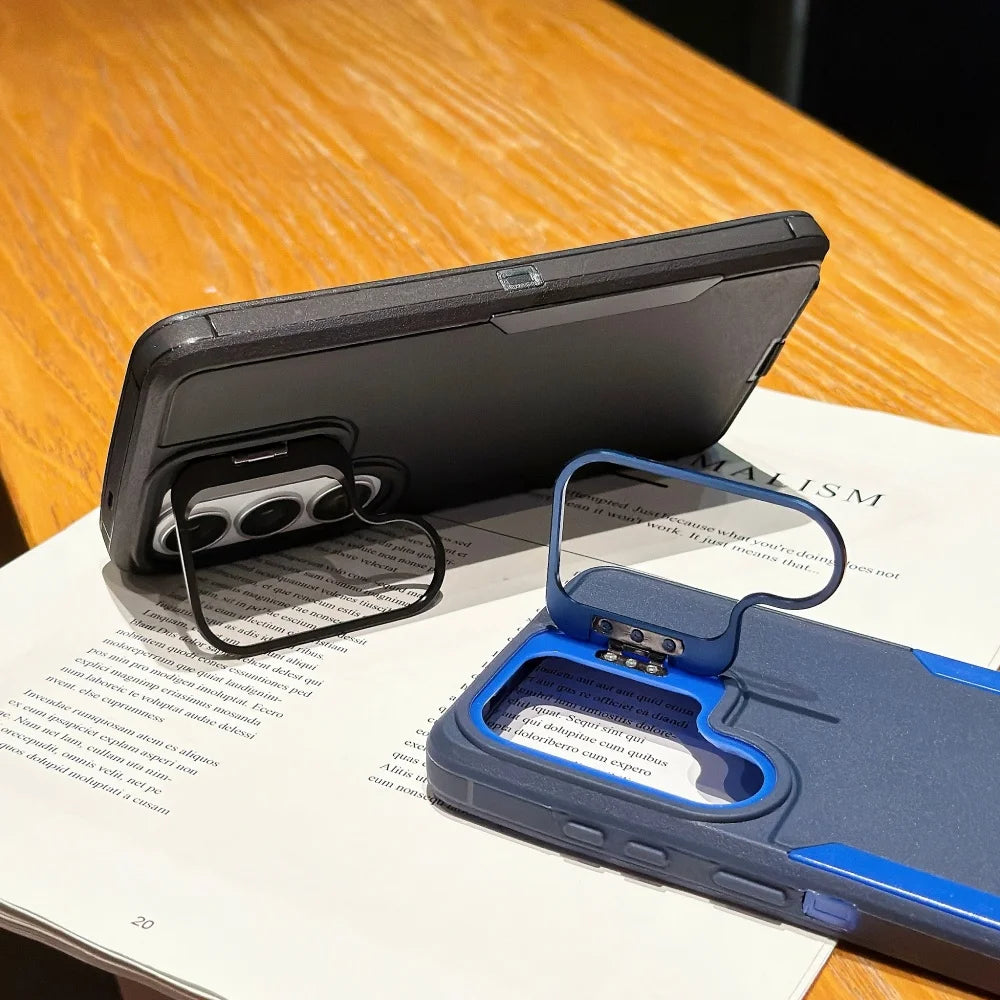 Camera Bracket Case for Samsung Galaxy S26 S22 Ultra S23 FE S24 S25 Plus A17 A57 A37 A56 A36 A55 A16 2 in 1 Stand Holder Cover