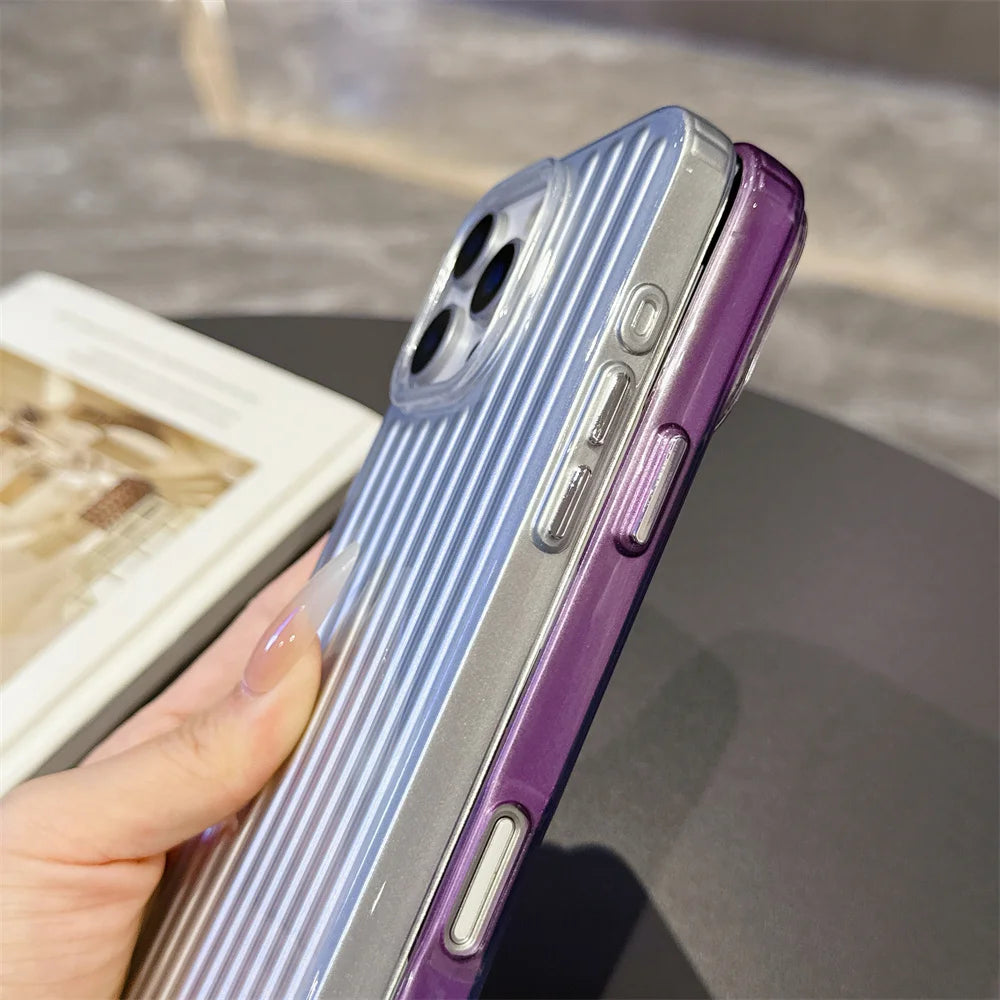 Luxury Corrugated Metallic Paint Matte Case For iPhone Air 11 12 13 14 15 16 17 Pro Max Plus 16E Soft TPU Shockproof Back Cover