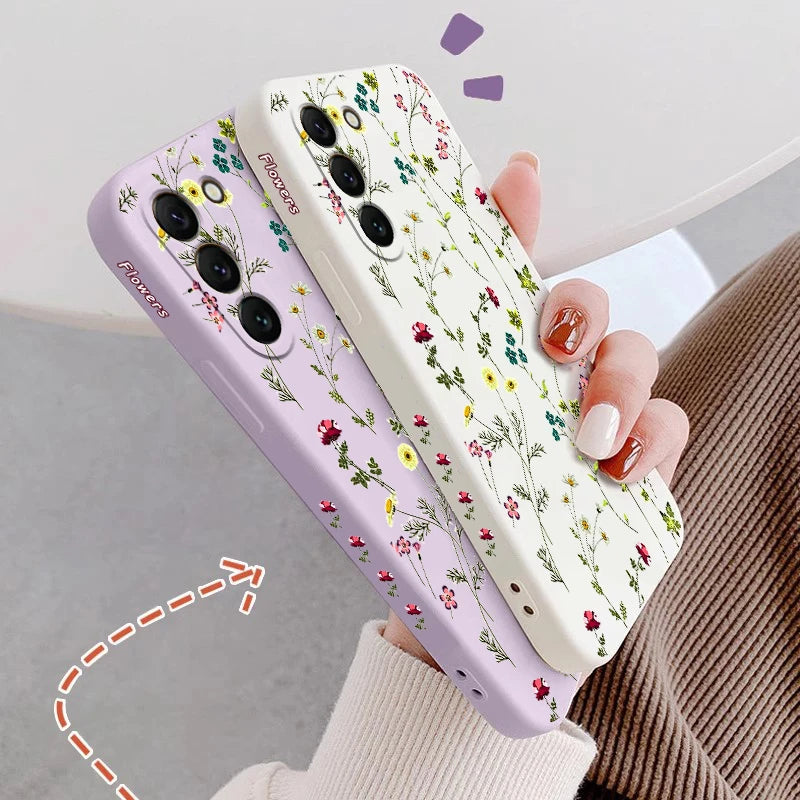S 23 Yellow Sunflower Silicone Phone Case For Samsung S23 S23Plus S23FE S23Ultra S21 S22 S20FE S21FE S22Ultra S24Plus Cover