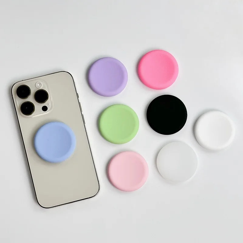 Silicone Round Phone Grip Stand Holder Pocket Socket Griptok Foldable Finger Ring Phone Stand for Mobile Phone Samsung