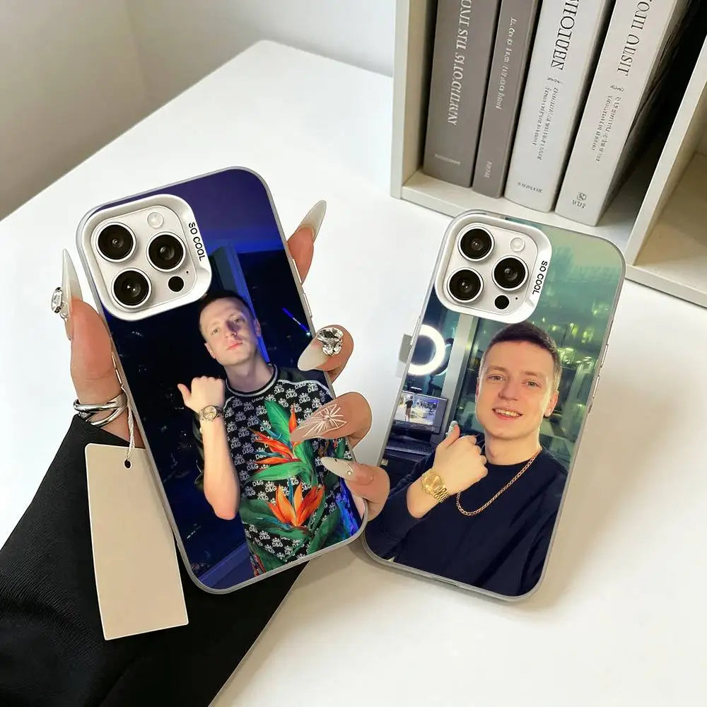 Just Chatting Mellstroy Phone Case For iPhone 11 12 13 14 15 16 17 Pro Max Plus white silver  Phone Cover