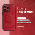 Leather For Magesafe Phone Cases For iPhone 17 13 12 11 Pro Max 17 Air 16E Wireless Charging Case For iPhone 16 15 14 Plus Cover