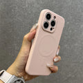 Genuine liquid silicone magsafe charging phone case for iPhone 16 15 14 13 12 11 Pro Max Plus Mini Titanium gray soft back cover