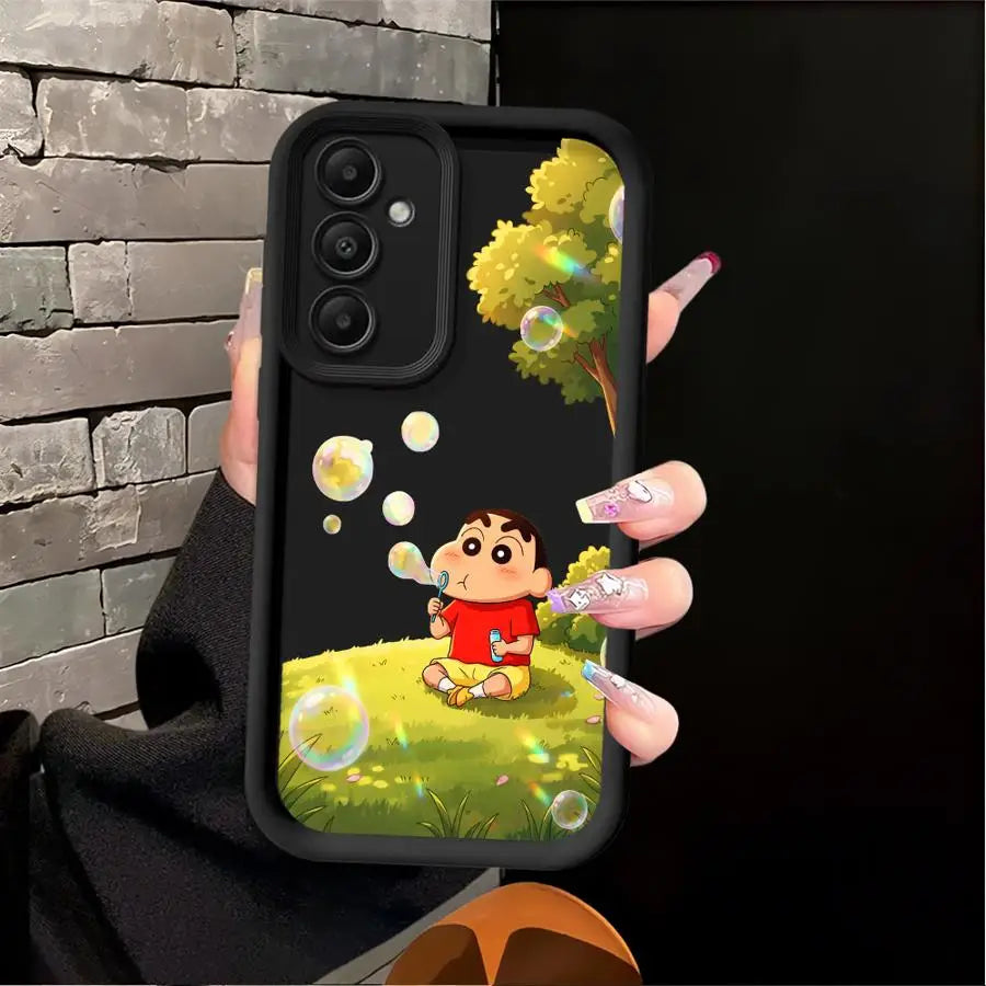 Case for Samsung Galaxy A16 A51 A73 A35 A36 A71 A72 A34 A12 A13 A53 A54 A56 A26 A32 A15 A23 Phone Cover Cool Cra-yons Shin-chans
