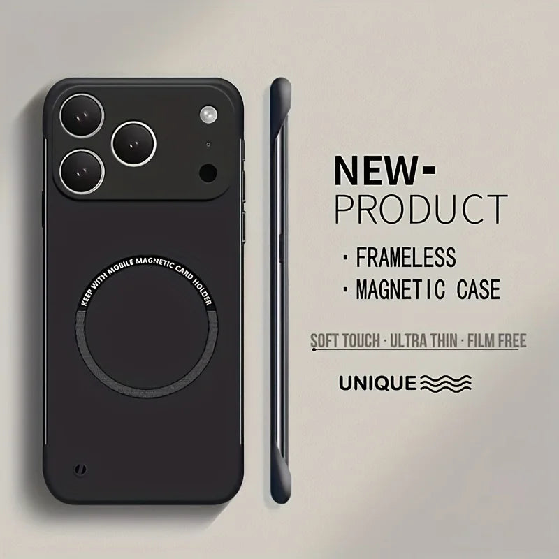 luxury Ultra Thin Magnetic Frameless Case for Magsafe for IPhone 17 Air 16 15 14 13 12 11 Pro Max X XR 7 8 Plus Matte Back Cover