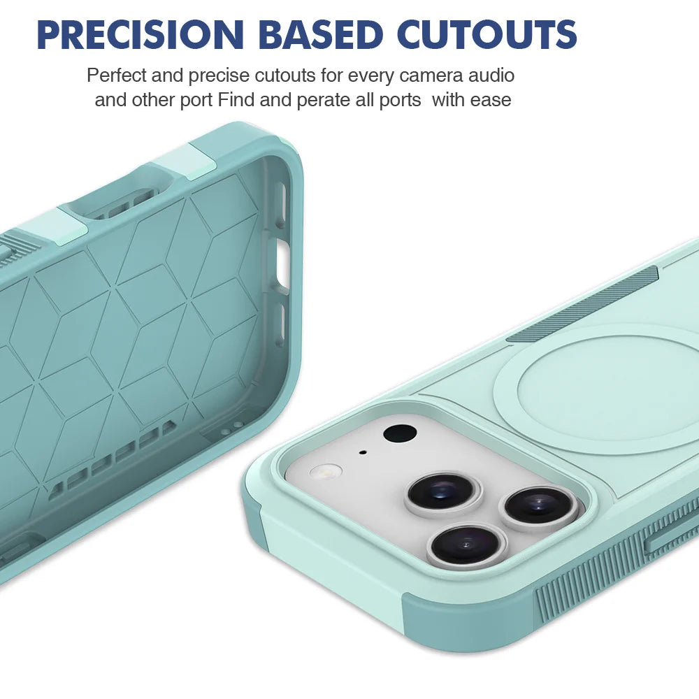 Shockproof Magnetic Phone Case For iPhone 17 Pro Max Air 17e 16e 15 14 Plus 13 12 Rugged For MagSafe Wireless Charging Cover