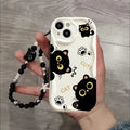 Cartoon Cat Animal Red Apple Fruit Phone Chain Case For Xiaomi Redmi Note 15 14 13 12 Pro Plus 5G 4G Redmi 15C 15A 14C 13C 12C