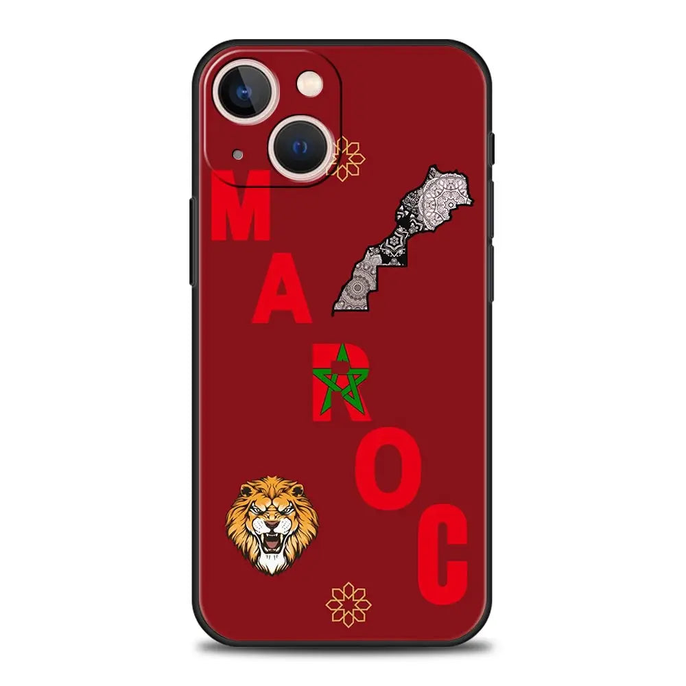 Phone Case For iPhone 16 15 14 13 12 11 Pro Max XS X XR SE 7 8 Plus Shell Moroccan flag Morocco passport iPhone 16e Cover