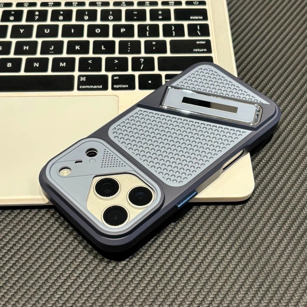 Heat Dissipation Folding Stand Holder Case For iPhone 17 Pro Max Air 16 Plus 11 12 13 14 15 Pro Shockproof Turn to 17 Hard Cover