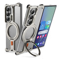 Oatsbasf Magnetic Phone Case for Samsung Galaxy Z Fold 7 with 360°Rotatable Ring Stand for Magsafe Wireless Charging Frameless