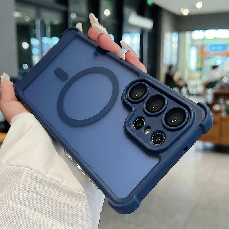 Luxury Matte Translucent Four Corners Shockproof Magnetic Phone Case for Samsung Galaxy S26 S25 S24 Ultra Plus for Magsafe Cover