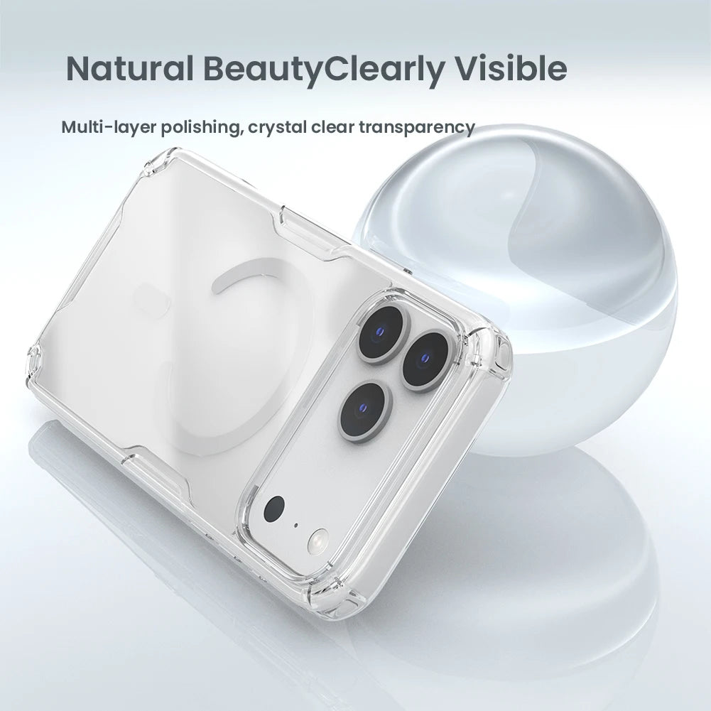 For iPhone 17 Pro MAX Case NILLKIN Nature Pro Magnetic Case For 17 17 Pro Air Fitted Cases Clear Cover